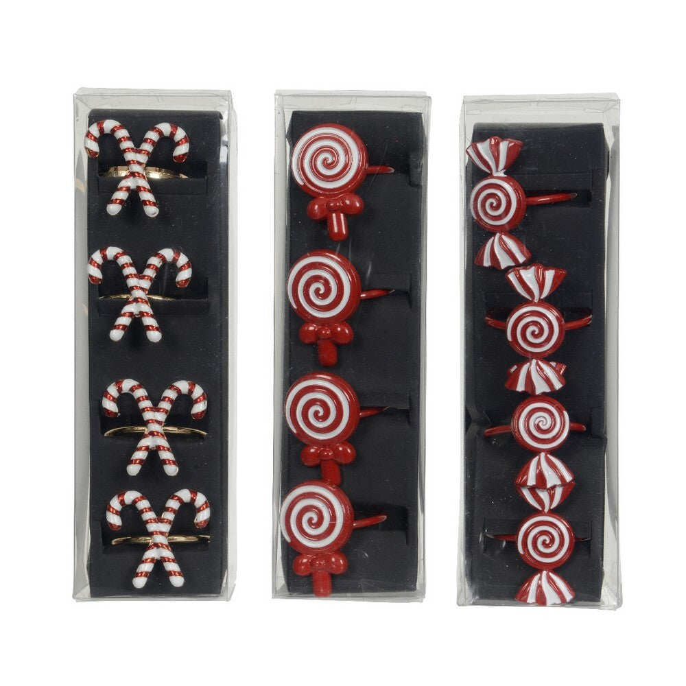 Kaemingk Plastic Christmas Napkin Ring for Holiday Table Decoration– 3.6cm, 1-Piece Assorted