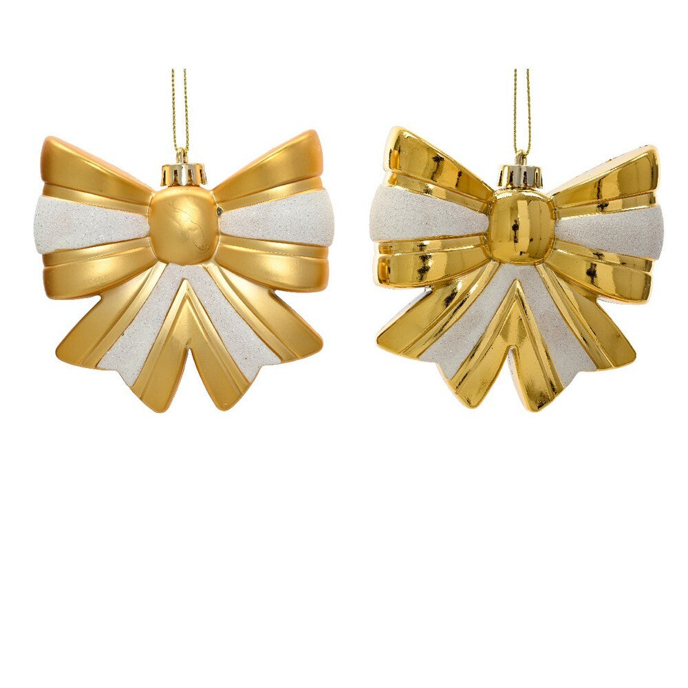 Kaemingk Gold Shatterproof Christmas Bow Decoration for Indoor & Outdoor Tree & Holiday Décor – 12cm, 1-Piece