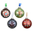 Kaemingk Glass Christmas Bauble Matte Ornament with Folk Print & Snowflakes for Indoor & Outdoor Tree Decoration– 8cm, 1-Piece