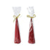Kaemingk Metallic Red Paraffin Cone Candle  for Christmas Table & Holiday Indoor Decoration– 20cm, 1-Piece Assorted