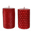 Kaemingk Metallic Red Paraffin Pillar Candle for Christmas Table & Holiday Indoor Decoration – 10cm, 1-Piece Assorted