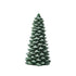 Kaemingk Green Paraffin Christmas Tree Candle with Snow Finish for Table & Holiday Decoration, Indoor Décor– 21cm