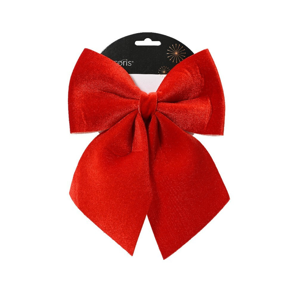 Kaemingk Red Polyester Christmas Bow – Decoration for Indoor & Outdoor Holiday Décor, Tree & Gift Decoration
