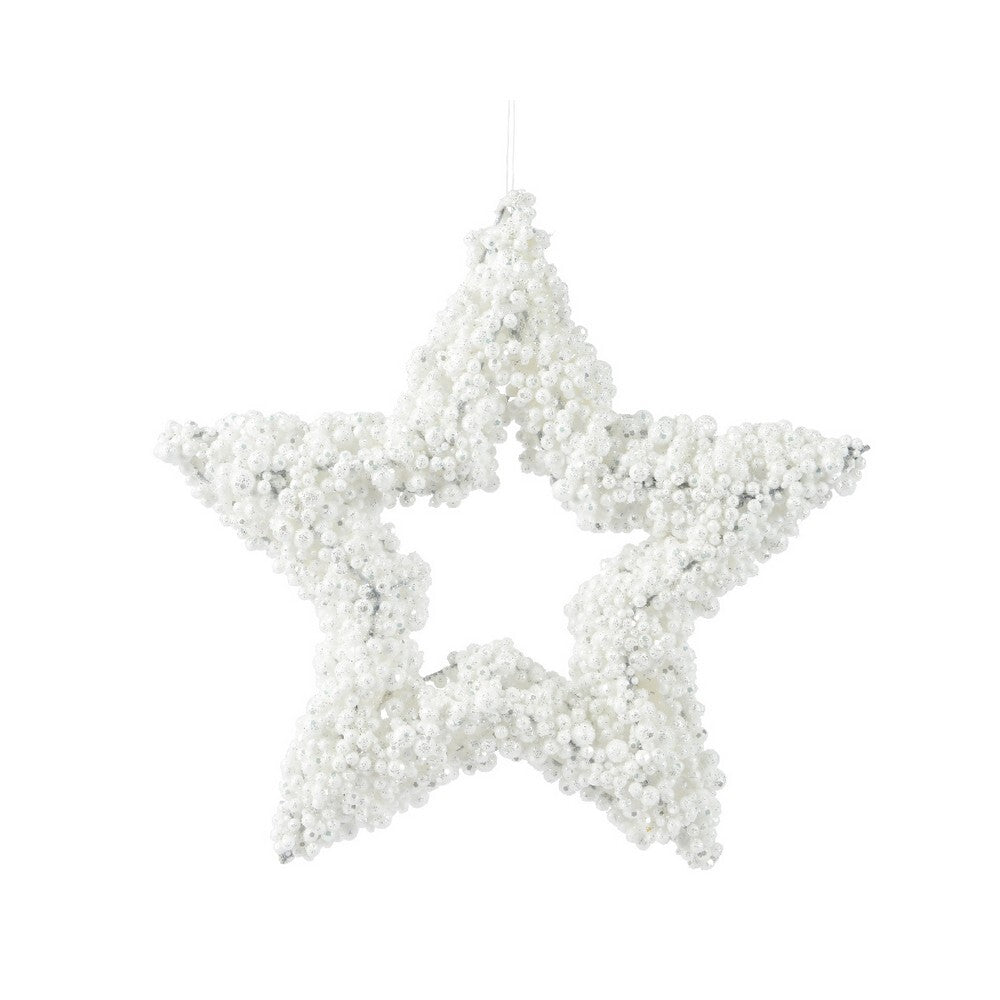 Kaemingk White Foam Christmas Star Ornament for Indoor & Outdoor Tree & Holiday Decoration– 30cm