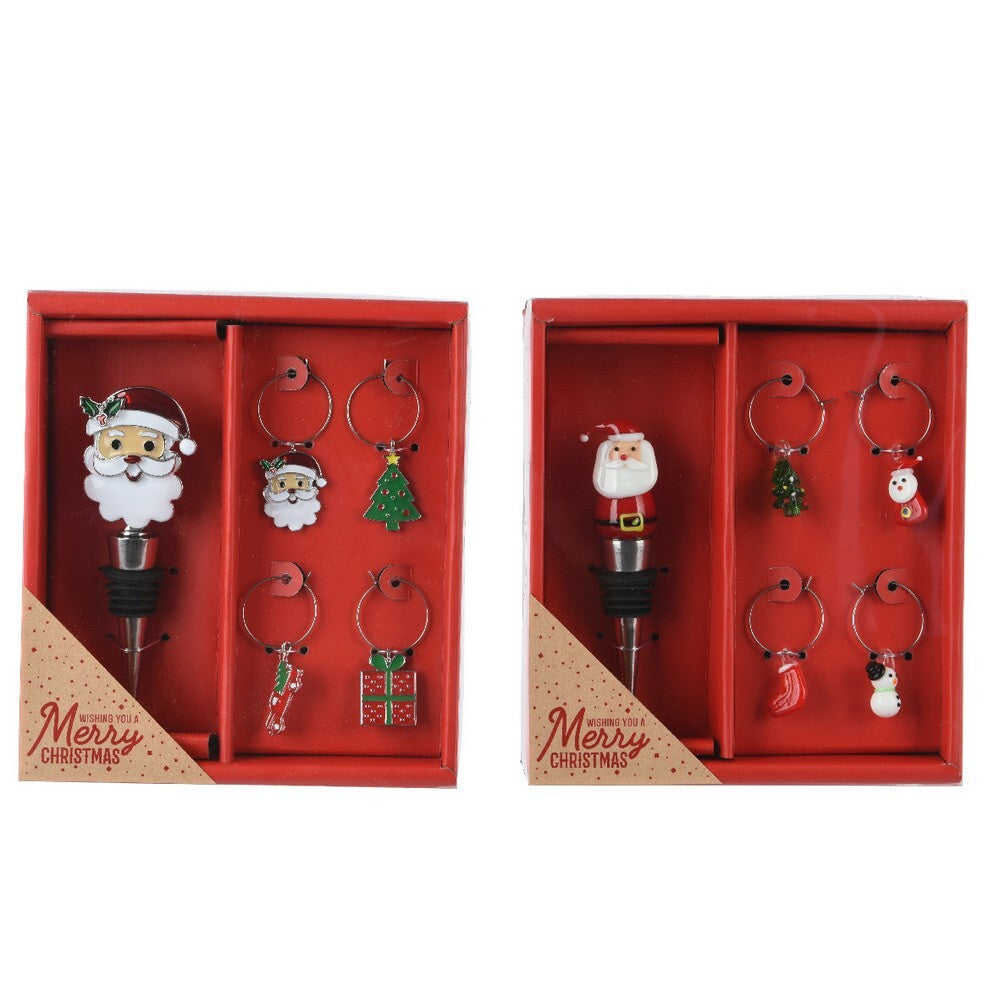 Homesmiths Bottle stopper stainl steel with glass top decoration  Red 4.4Cm