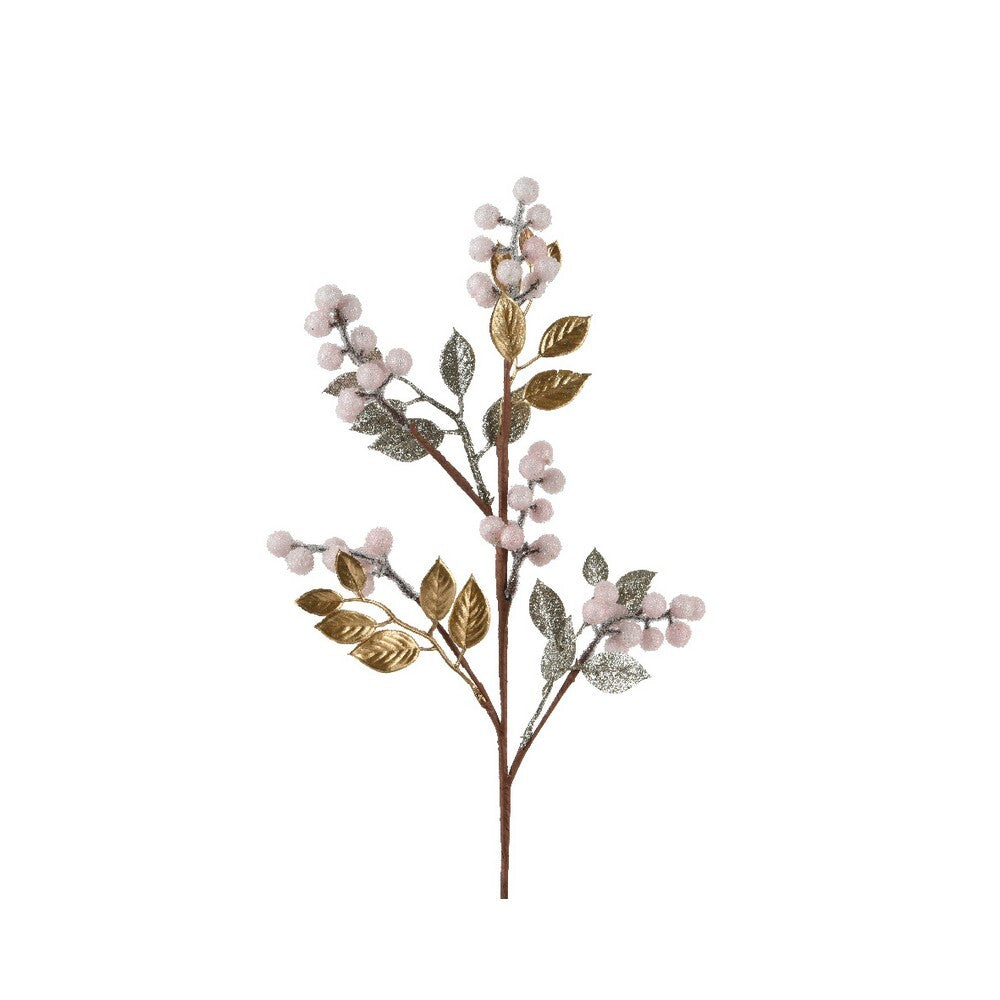 Kaemingk Foam Sugar Berry Spray  Vintage Pink Artificial Berries for Christmas Tree, Wreath & Holiday Decoration