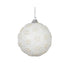 Kaemingk Foam Christmas Bauble with Beads & Pearl Star – Winter White Ornament, for Tree & Holiday Decoration, 8cm 1-Piece