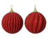 Kaemingk Foam Christmas Bauble  Red Ornament with Glitter & Beads for Tree, Wreaths & Holiday Décor– 8cm, 1-Piece Assorted