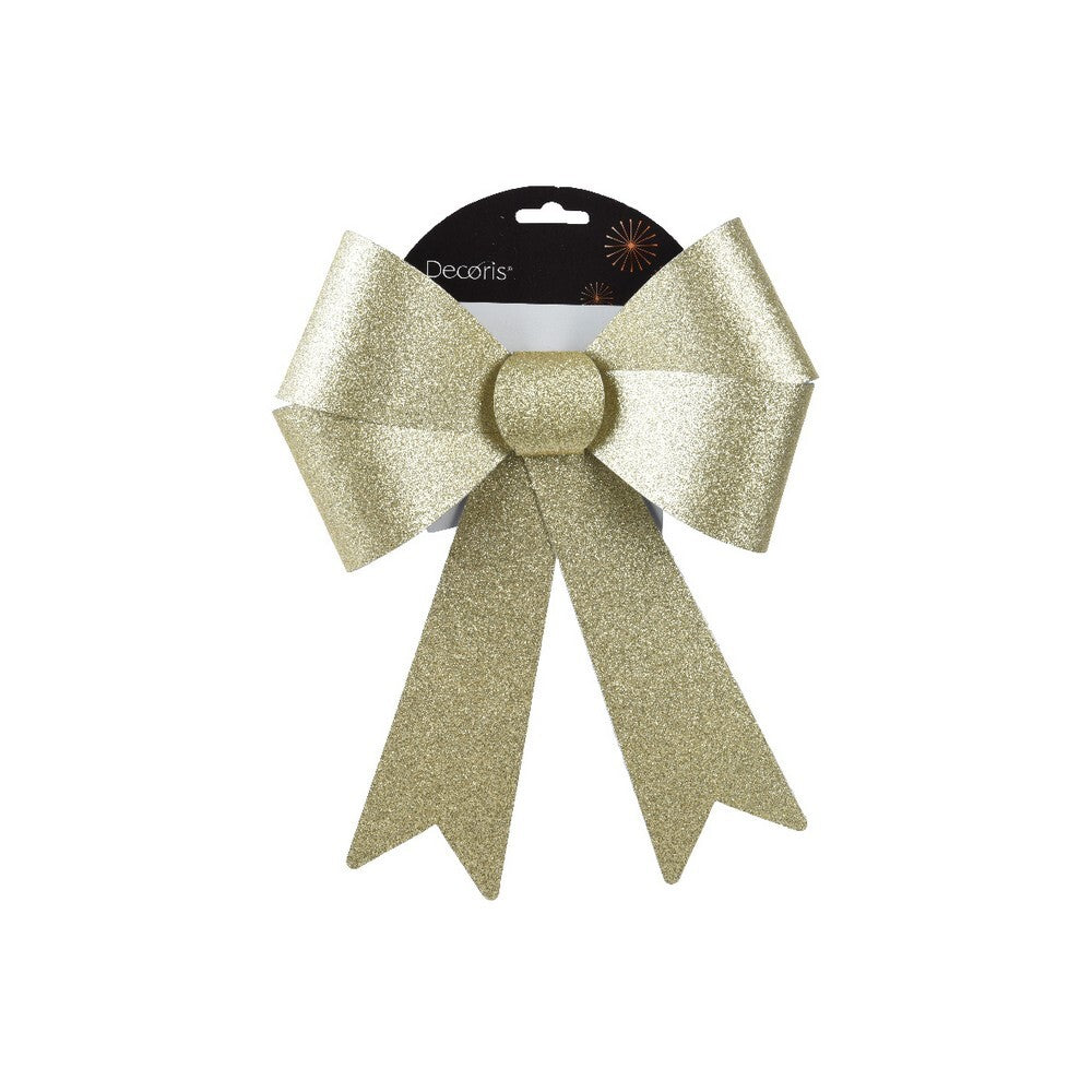 Kaemingk PVC Christmas Bow Gold Ornament for Tree, Wreath & Holiday Decoration-– 50cm