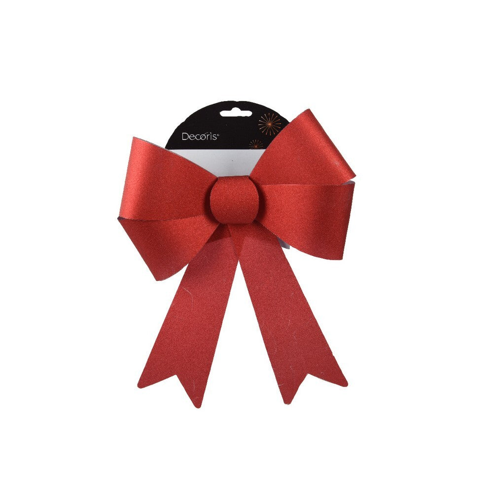 Kaemingk PVC Christmas Bow Red Ornament for Tree, Wreath & Holiday Decoration– 50cm