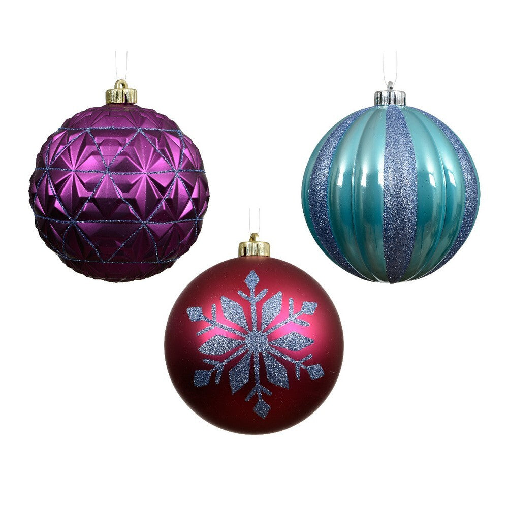 Kaemingk Polystyrene Christmas Figure  Shiny & Matte Pearl Gloss Ornaments for Tree, Table & Holiday Décor,3-Piece Set – 20cm