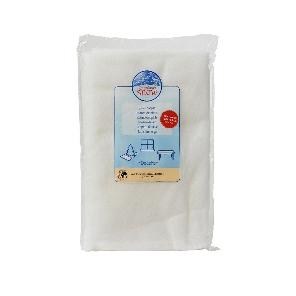 Kaemingk White Fibre Snow Carpet – Christmas Tree & Holiday Decoration Mat for Indoor Festive Display