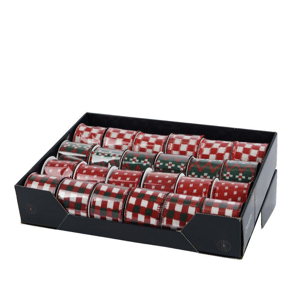 Kaemingk Red Polyester Ribbon – Holiday Crafting, Gift Wrapping & Christmas Decorations- 6.6cm, Assorted 1 piece