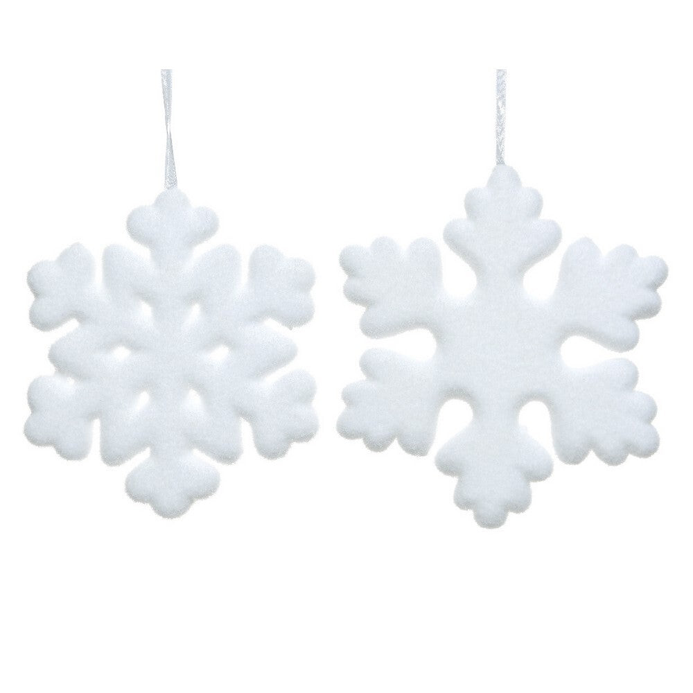 Kaemingk White Foam & Fibre Snowflake Christmas Ornament Holiday Crafts Décor for Indoor Decoration & Outdoor Tree Decoration– 20cm, 1 Piece  Assorted