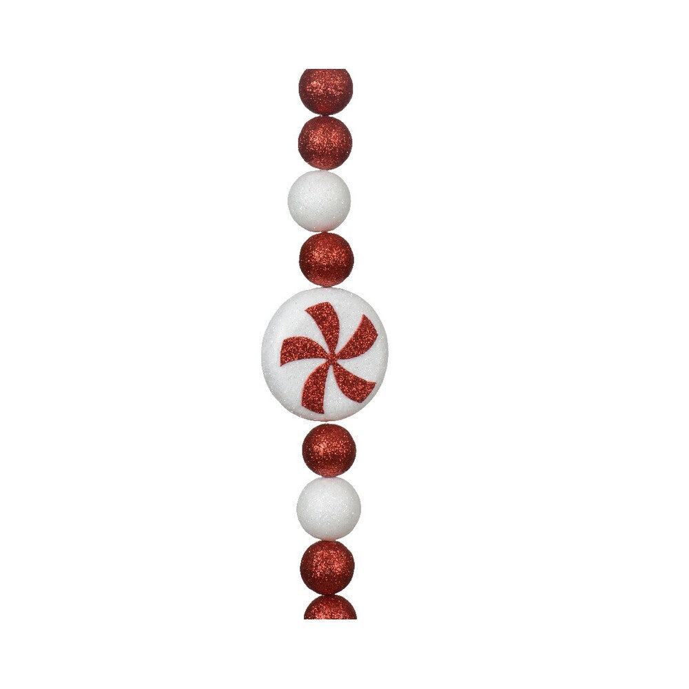 Kaemingk Red & White Polyfoam Christmas Garland Holiday Crafts Décor for Indoor Decoration & Outdoor Tree Decoration– 180cm