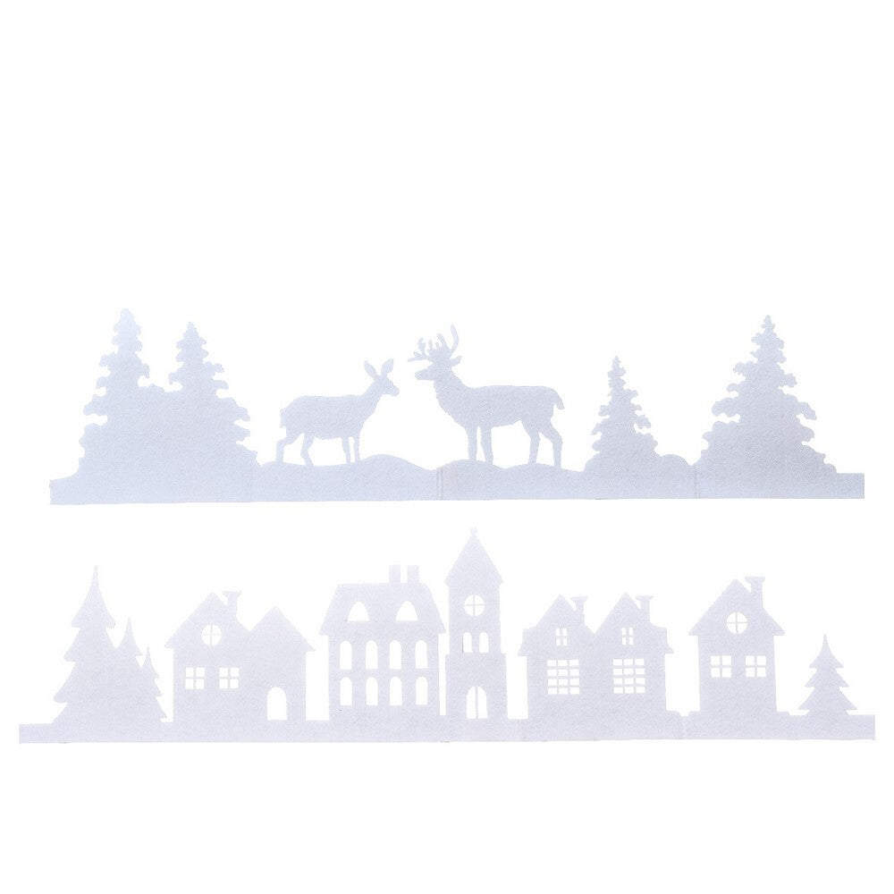 Kaemingk White Polyester Decorative Border for Christmas Crafts, Holiday Décor, & Seasonal DIY Projects – 1 Piece Assorted Designs