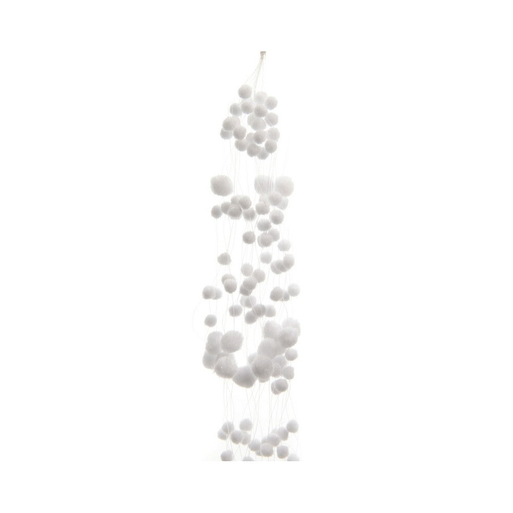 Kaemingk White Polyester Snow Garland Snowballs for Christmas Crafts, Holiday Décor, Festive Gift, Indoor & Outdoor Tree Decoration – 4cm