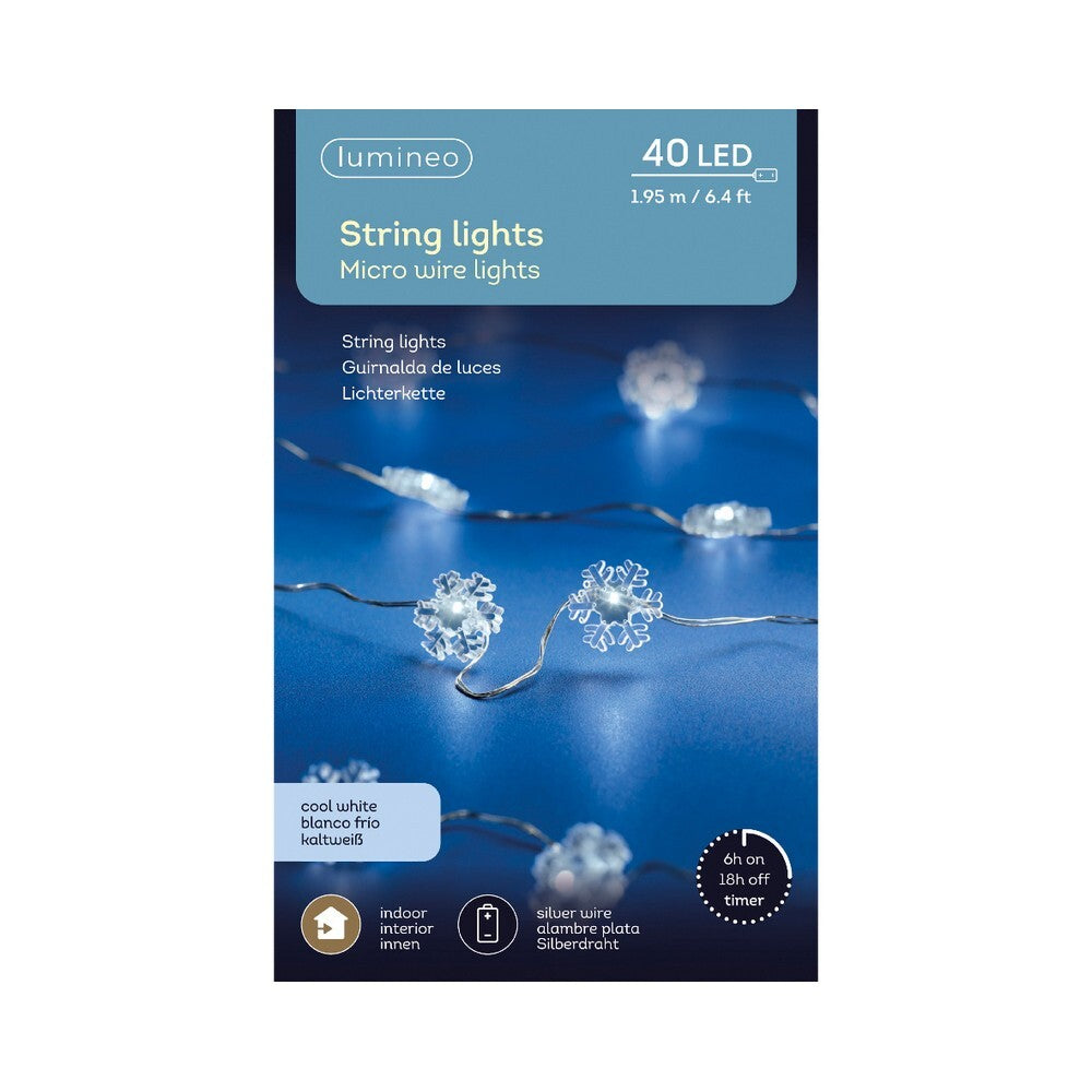 Kaemingk Indoor Micro LED String Lights – 195cm Christmas Ornament, Holiday Décor & Festive Display