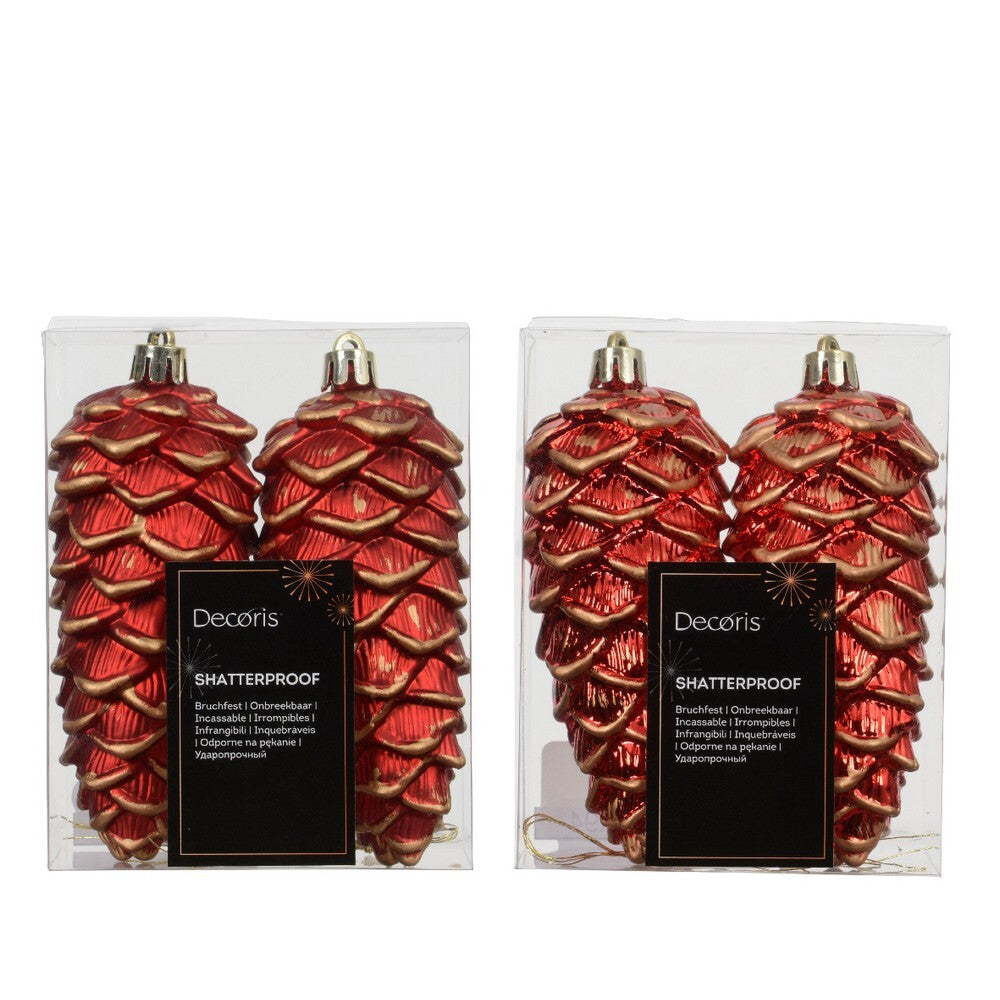 Kaemingk Red Shiny & Glitter Polystyrene Pinecone – 11.5cm Christmas Ornament for Holiday Crafts, Festive Décor, Indoor & Outdoor Tree Decoration