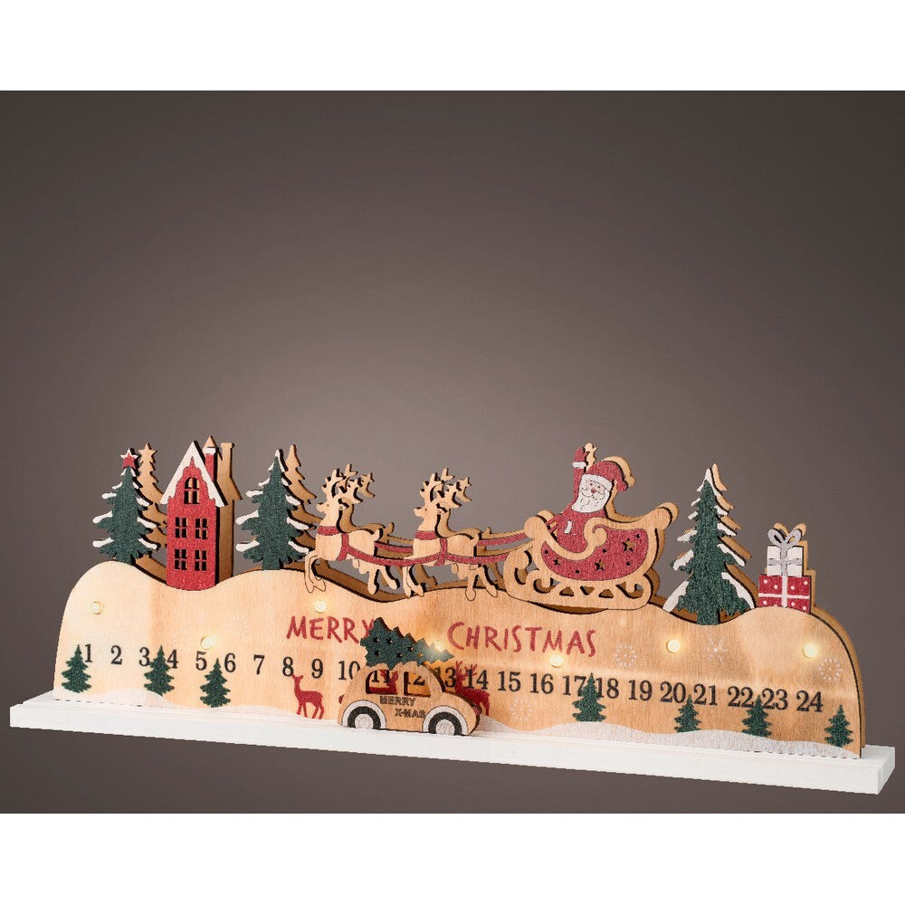 Kaemingk LED Plywood Scenery – 13cm Indoor Steady Warm White Christmas Ornament for Holiday Crafts, Festive Décor & Indoor Tree Display