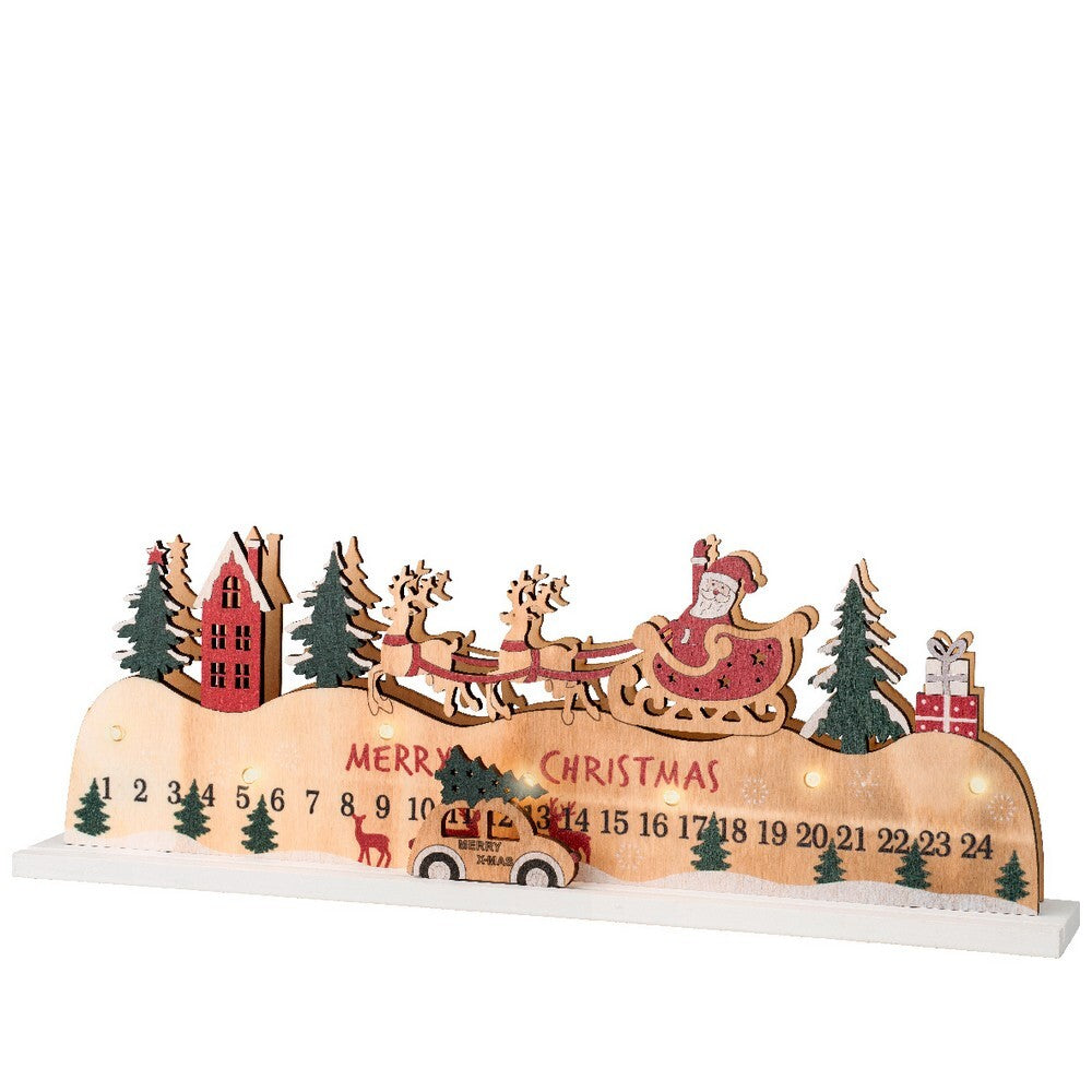 Kaemingk LED Plywood Scenery – 13cm Indoor Steady Warm White Christmas Ornament for Holiday Crafts, Festive Décor & Indoor Tree Display