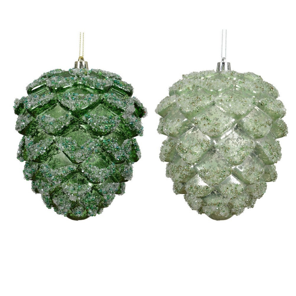 Kaemingk Pinecone Polystyrene with Mercury Beads 14cm – Christmas & Holiday Ornament for Festive Décor and Seasonal Crafts Assorted 1 piece
