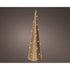 Kaemingk 60 cm Micro LED Cone – Gold Paper Indoor Christmas Ornament with Warm White Lights for Holiday Decoration & Indoor Festive Display