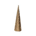 Kaemingk 60 cm Micro LED Cone – Gold Paper Indoor Christmas Ornament with Warm White Lights for Holiday Decoration & Indoor Festive Display