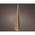 Kaemingk 80 cm Micro LED Cone – Gold Paper Indoor Christmas Ornament with Warm White Lights for Holiday Decoration & Indoor Festive Display
