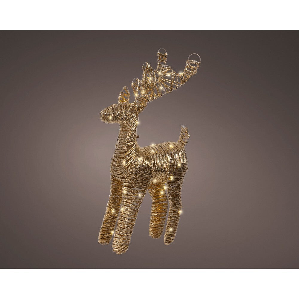 Kaemingk Micro LED Reindeer – Paper Indoor Christmas Ornament, Battery-Operated, Steady Lights for Holiday Decoration & Indoor Festive Display