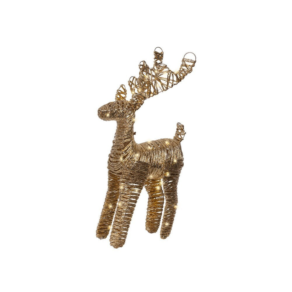 Kaemingk Micro LED Reindeer – Paper Indoor Christmas Ornament, Battery-Operated, Steady Lights for Holiday Decoration & Indoor Festive Display