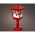 Kaemingk 32.5?cm LED Lantern – Red Plastic Indoor Christmas Ornament with Snowfall Function & Warm White Lights for Holiday Decoration & Indoor Festive Display