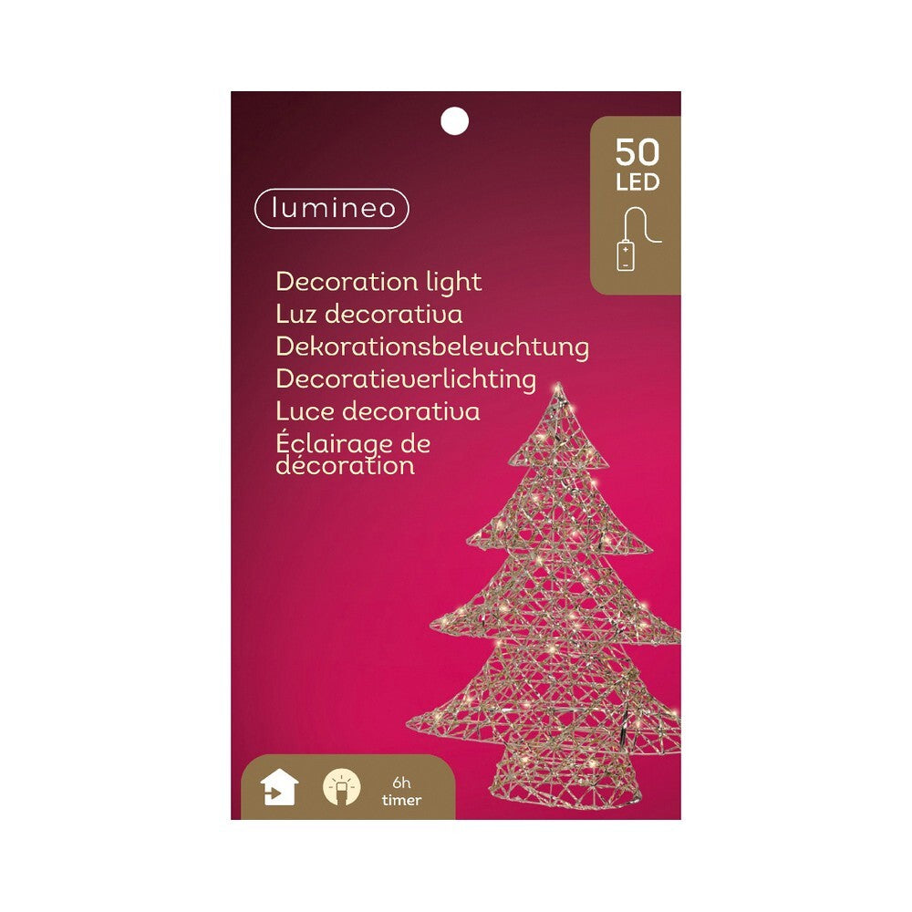 Kaemingk Micro LED Metal Christmas Tree – Gold, Warm White Lights, Indoor Holiday Decoration, 60cm