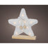Kaemingk Micro LED Frame Light – White Fur Star, Indoor Christmas Decoration, Warm White Lights, Festive Holiday Home Décor, Xmas Tree Ornament