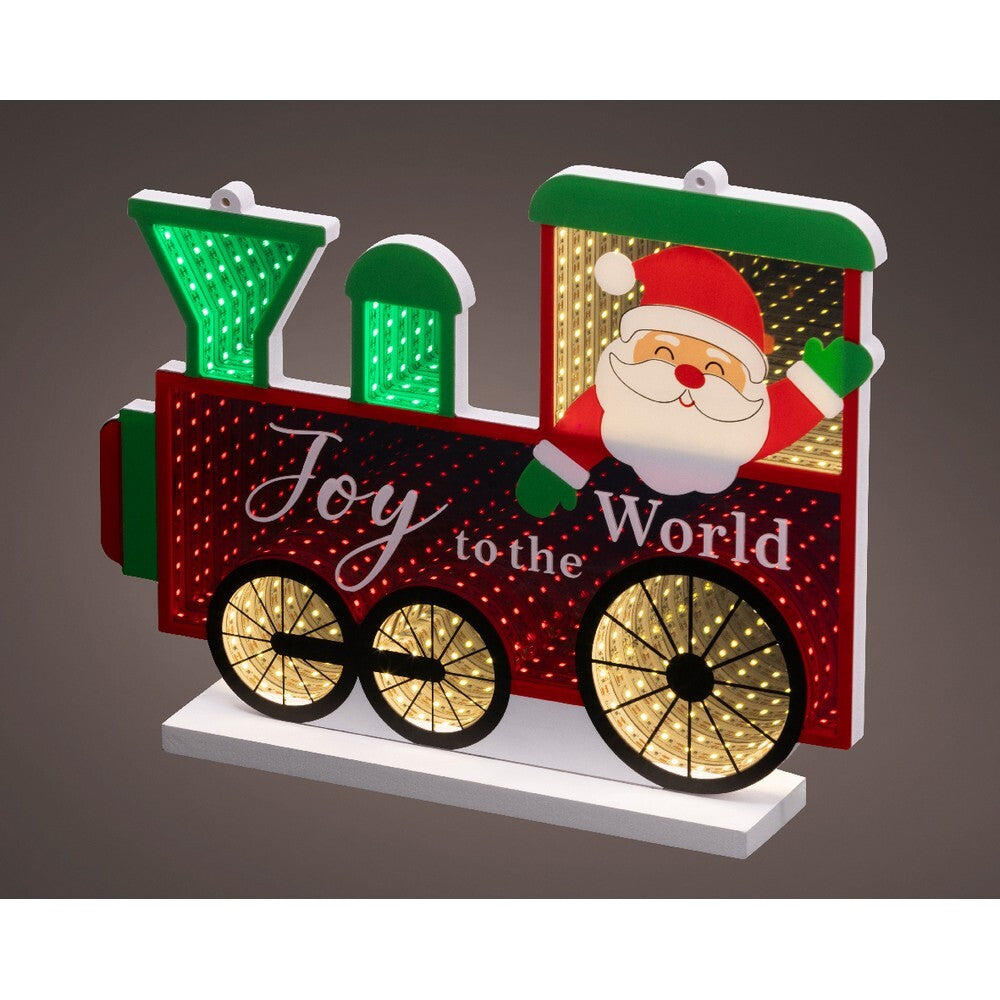 Kaemingk LED Infinity Lights Acrylic Train – Indoor Christmas Decoration, Festive Holiday Ornament, Decorative Xmas Light Display