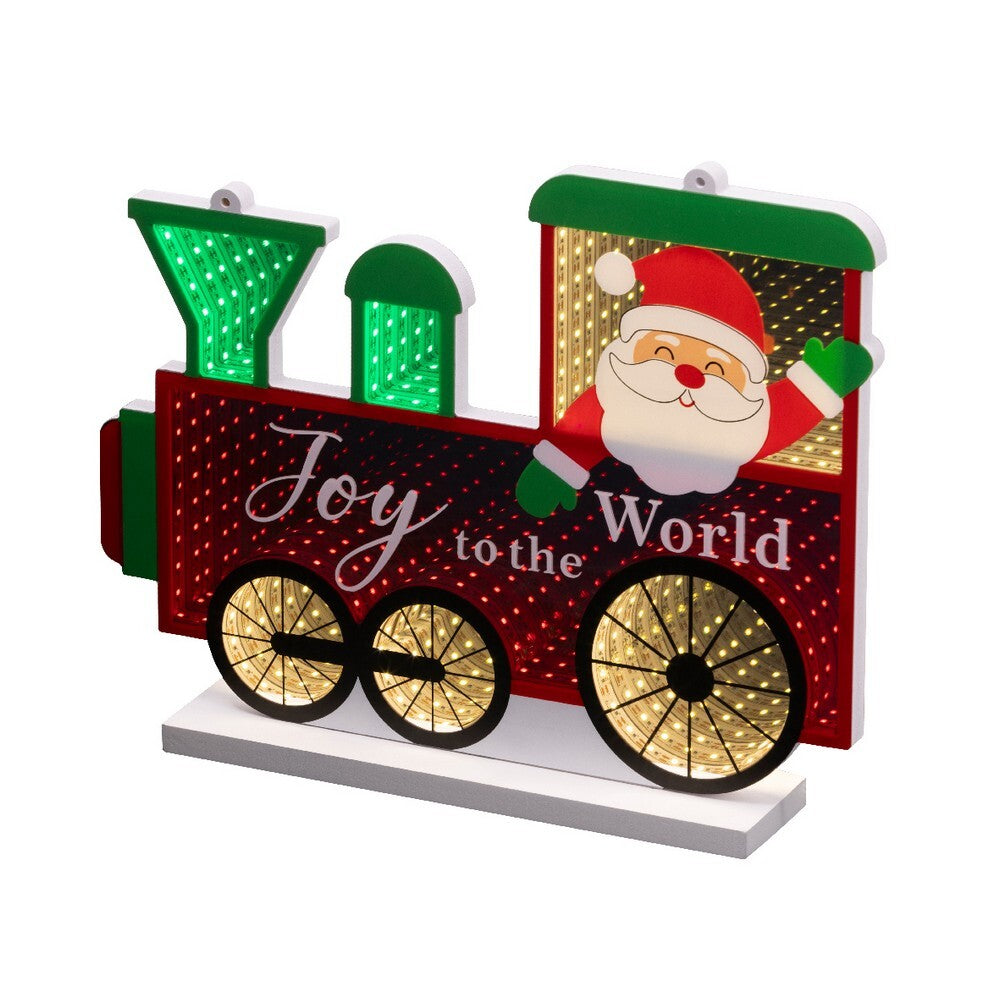 Kaemingk LED Infinity Lights Acrylic Train – Indoor Christmas Decoration, Festive Holiday Ornament, Decorative Xmas Light Display