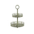 Kaemingk Iron Stand – Shiny House and Tree Scenery, Cream, 42cm Christmas Decoration, Holiday Ornament, Festive Home Décor