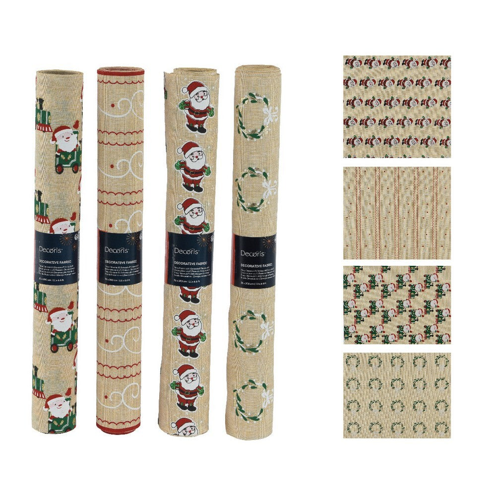 Kaemingk Christmas Decorative Fabric – Polyester Cream, Holiday Home Décor, Festive Table, Tree & Craft Decoration, 1 Piece Assorted