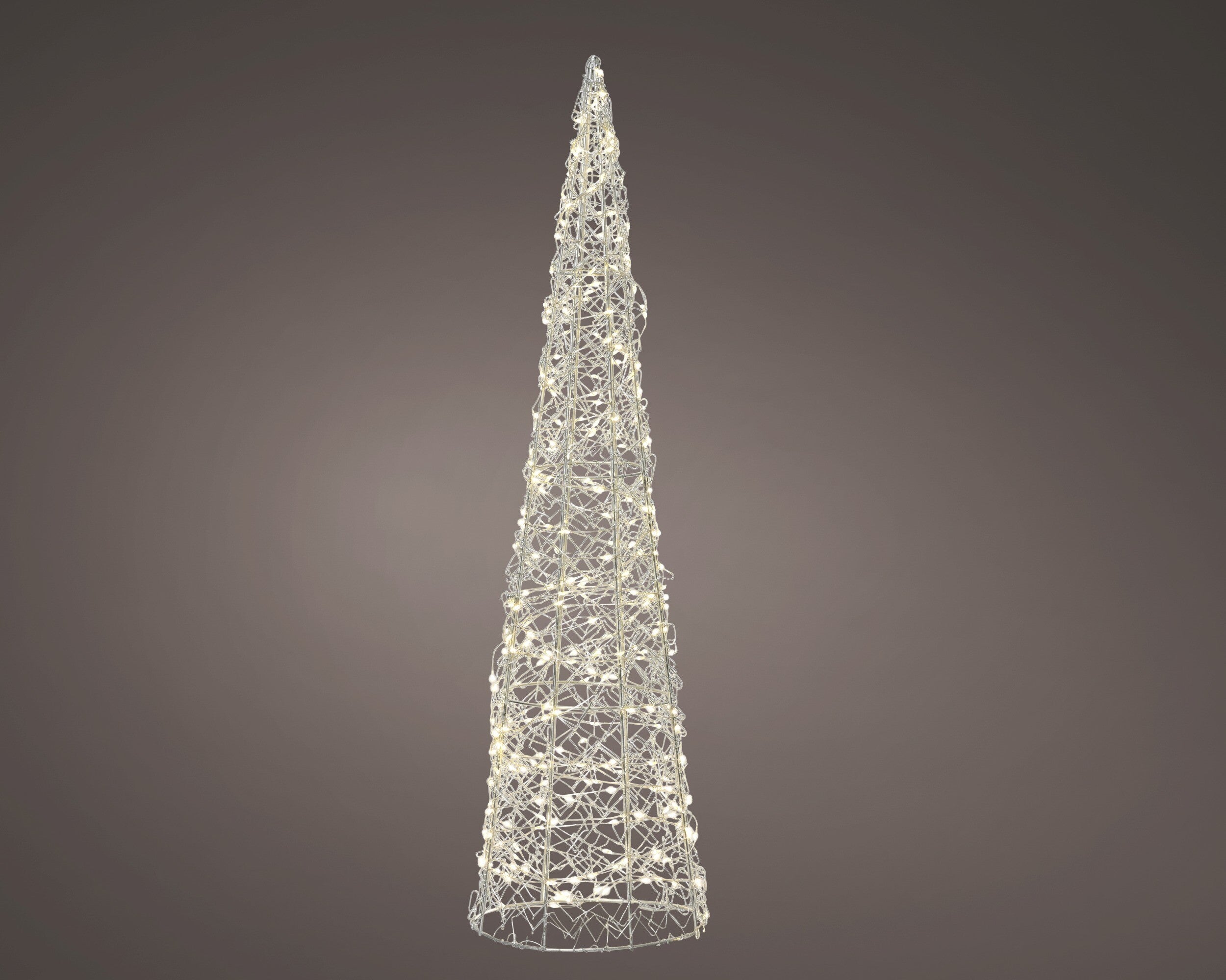 Homesmiths Micro LED cone gb metal steady outdoor Silver 80Cm