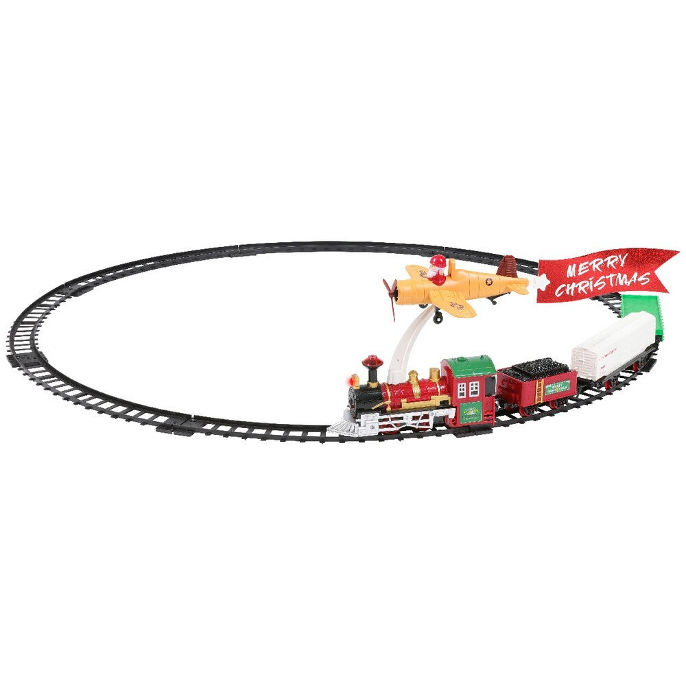 Kaemingk LED Train – Plastic Christmas Decoration, Steady Indoor Holiday Ornament, 90cm Festive Xmas Display, Decorative Lighted Train