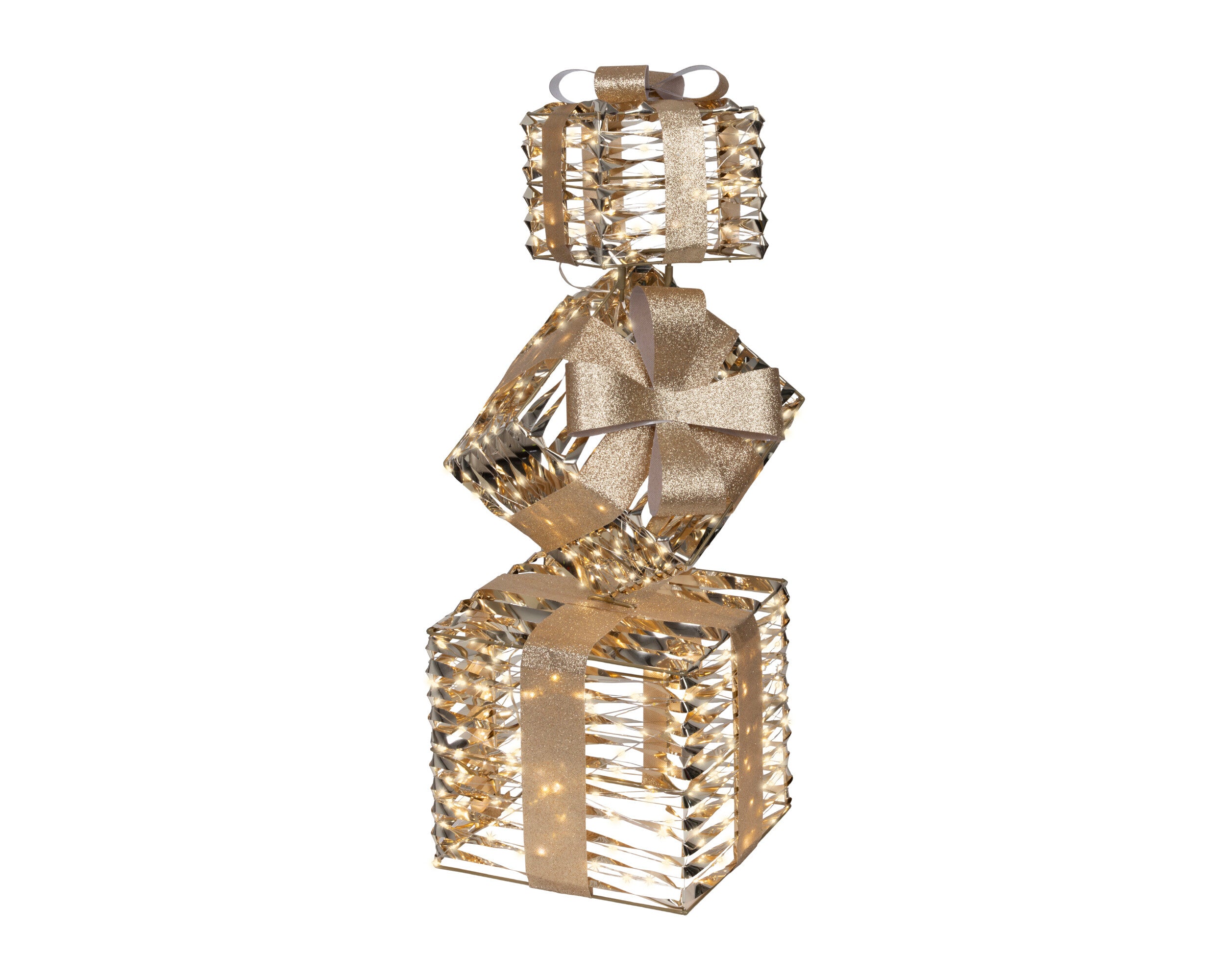 Homesmiths Micro LED giftbox gb pet flashing effect outdoor Gold 73Cm