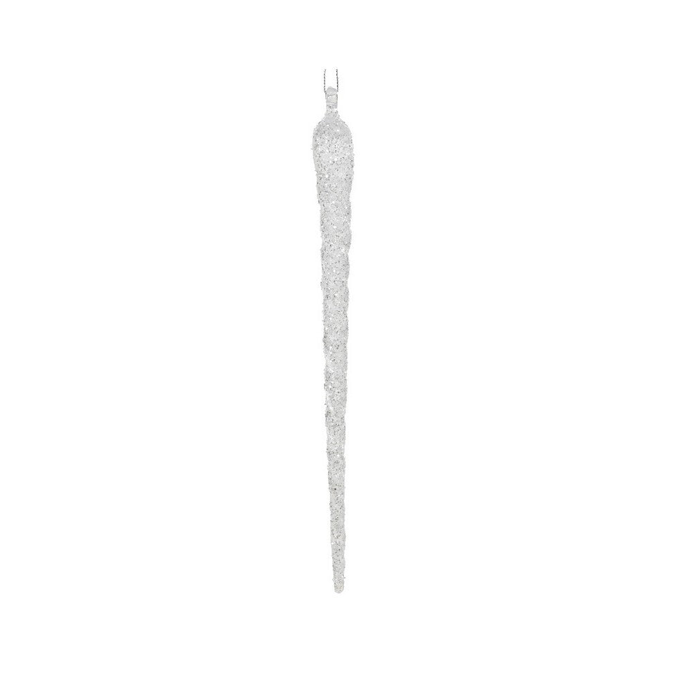 Kaemingk Icicle – Acrylic Glitter Christmas Decoration, 28cm Holiday Ornament, Festive Xmas Tree Décor, Winter Holiday Home Accent