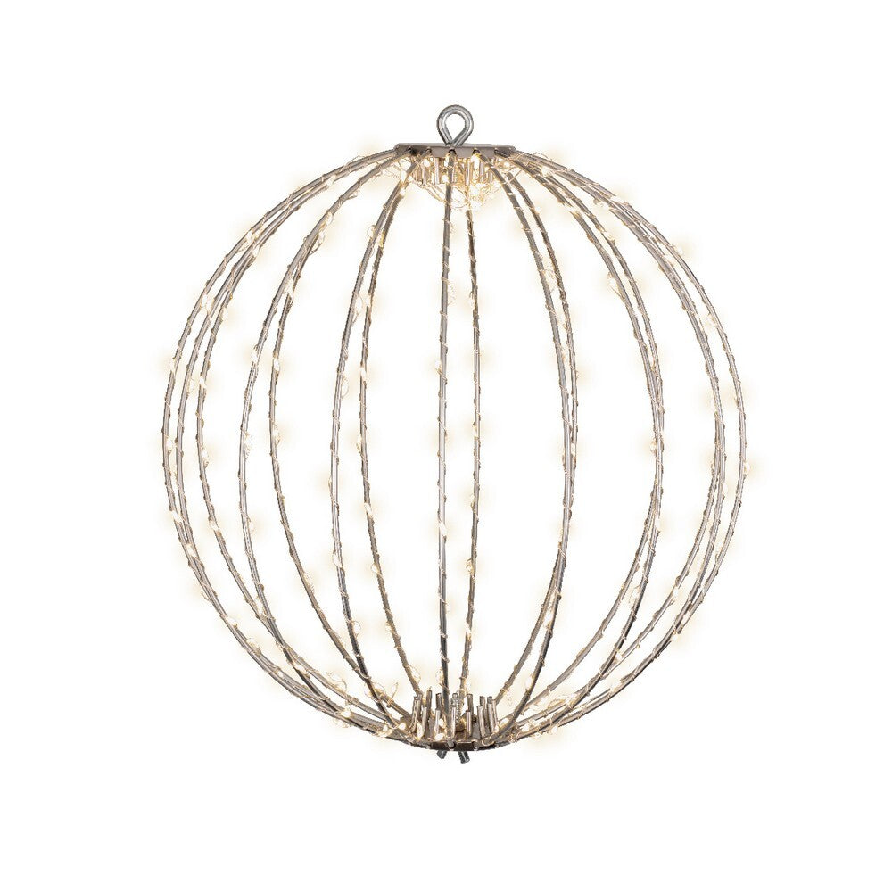 Kaemingk Micro LED Frame Light – Metal Ball, Steady Outdoor Christmas Decoration, Holiday Ornament, Festive Xmas Garden & Home Display
