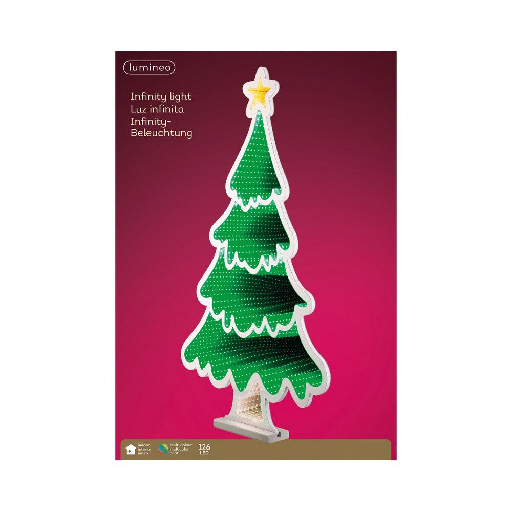 Kaemingk LED Infinity Lights – PET Tree Figure, Steady Indoor Christmas Decoration, 40cm Holiday Ornament, Festive Xmas Display