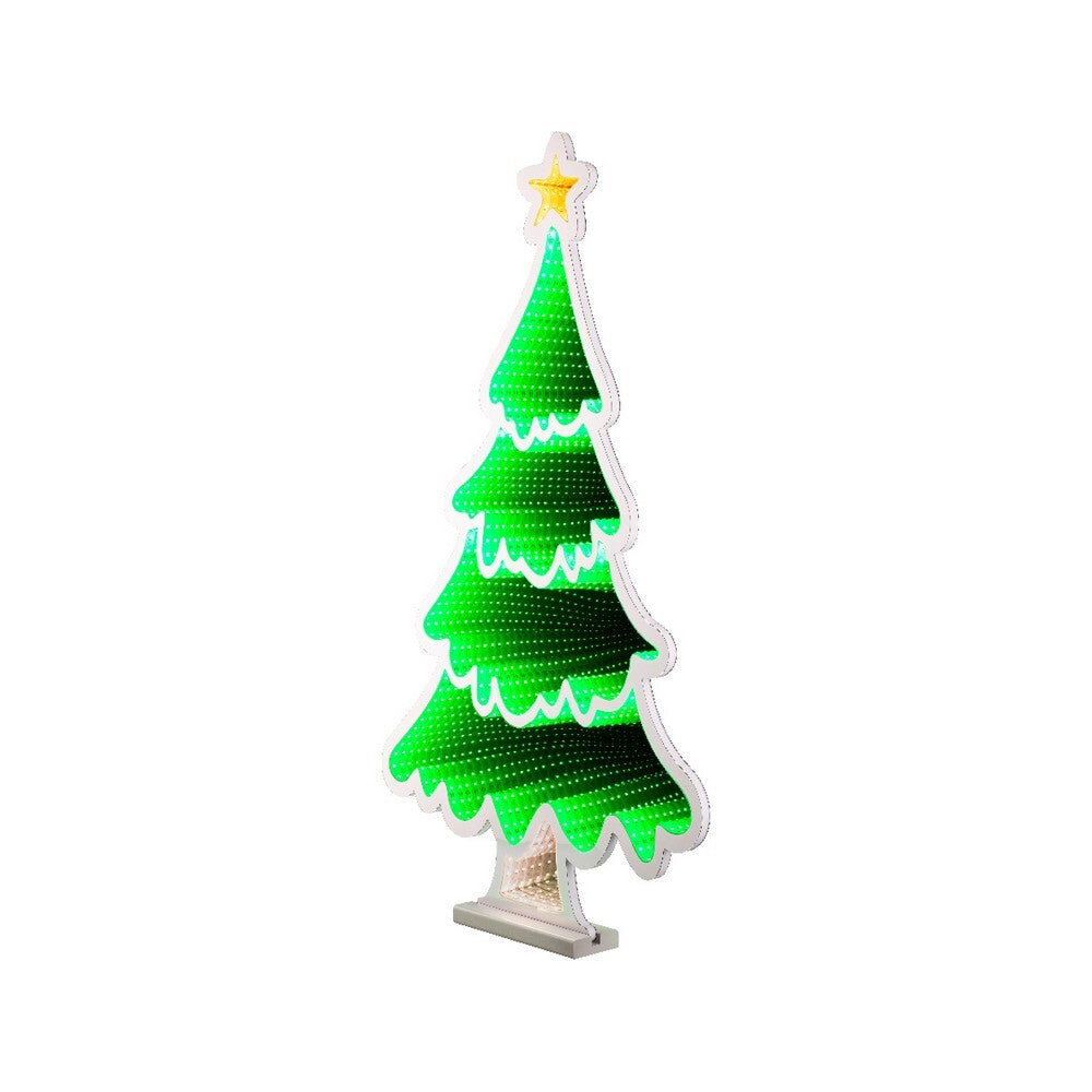Kaemingk LED Infinity Lights – PET Tree Figure, Steady Indoor Christmas Decoration, 40cm Holiday Ornament, Festive Xmas Display