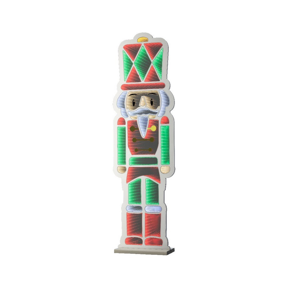 Kaemingk LED Infinity Lights – PET Nutcracker Figure, Steady Indoor Christmas Decoration, 120cm Holiday Ornament, Festive Xmas Display