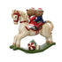Kaemingk Bear – Polyresin Figurine with Rocking Horse, Christmas Decoration, Holiday , Festive Xmas Figurine, Indoor Home Décor