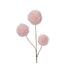 Kaemingk Spray on Stem – Faux Fur with 3 Fluffy Bulbs, Soft Pink Christmas Decoration, Holiday Floral Ornament, Festive Xmas Home Décor