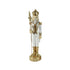 Kaemingk Nutcracker – Polyresin Figure, White & Gold, 38.4cm Christmas Decoration, Holiday , Festive Xmas Figurine, Indoor Home Décor
