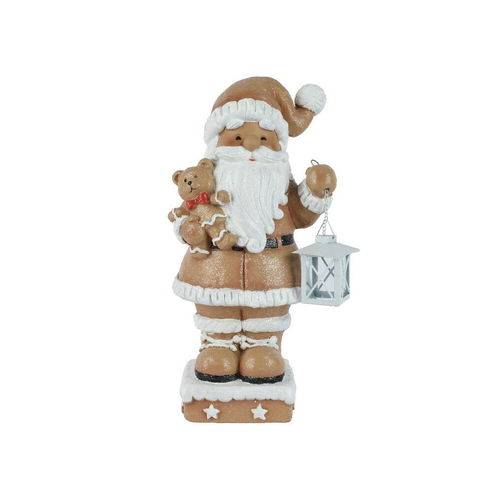 Kaemingk Santa – Magnesium Figure, Brown, 47cm Christmas Decoration, Holiday , Festive Xmas Figurine, Indoor/Outdoor Home Décor
